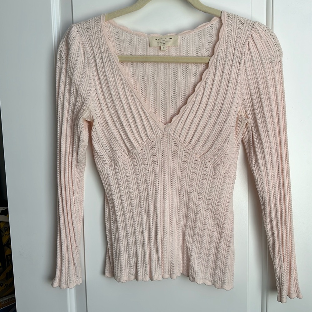 Sezane Pull Blandine in Baby Pink Size M